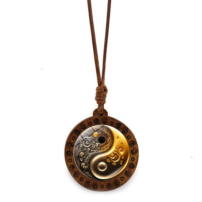 Limited Time Offer · Yin-Yang Galaxy Wood Necklace – Balance & Harmony | Zen Ara Grove