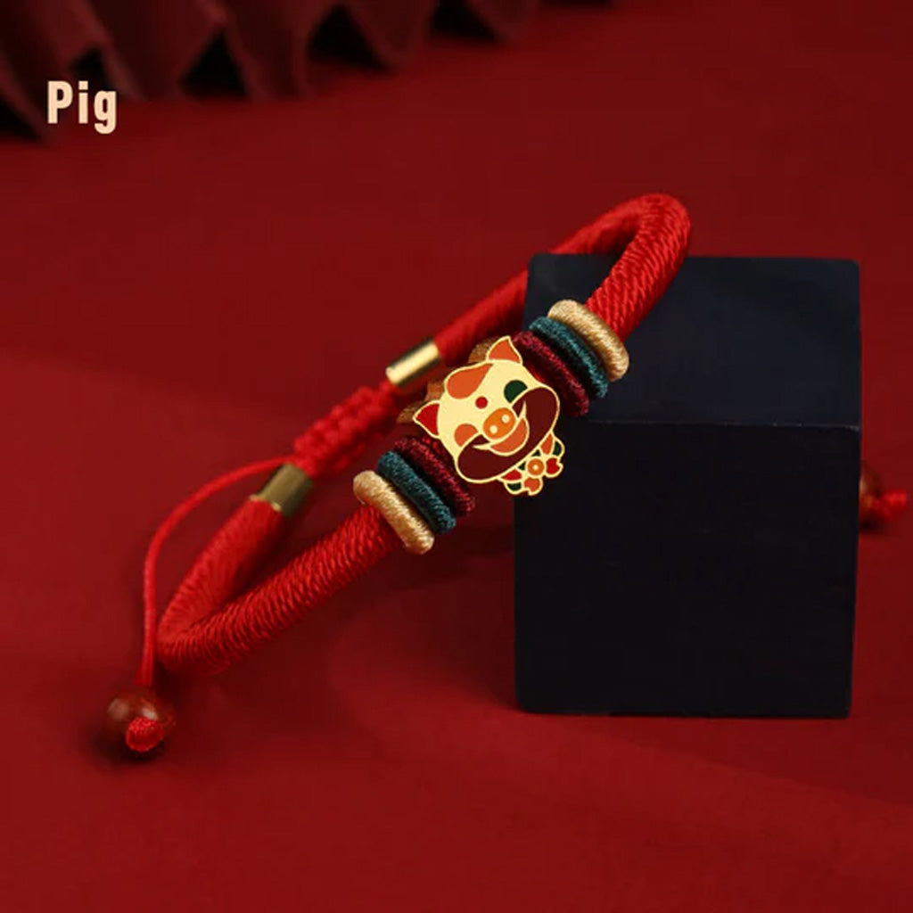 S925 Sterling Silver Chinese Zodiac Red String Bracelet – Handwoven Adjustable Lucky Charm | Zen Ara Grove