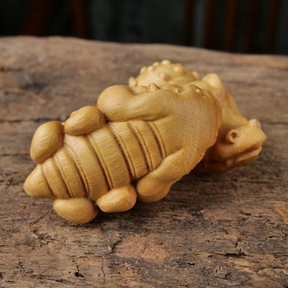 Hand-Carved Wooden Crocodile Figurine – Crafted Charm and Natural Warmth | Zen Ara Grove