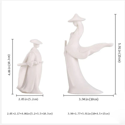 Kung Fu Spirit Ceramic Figurine – Calm Strength, Silent Power | Zen Ara Grove