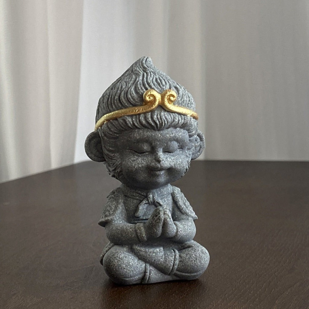 Stone "Monkey King" Wukong Statue – The Great Saint of Battle Folk Art Sculpture | Zen Ara Grove