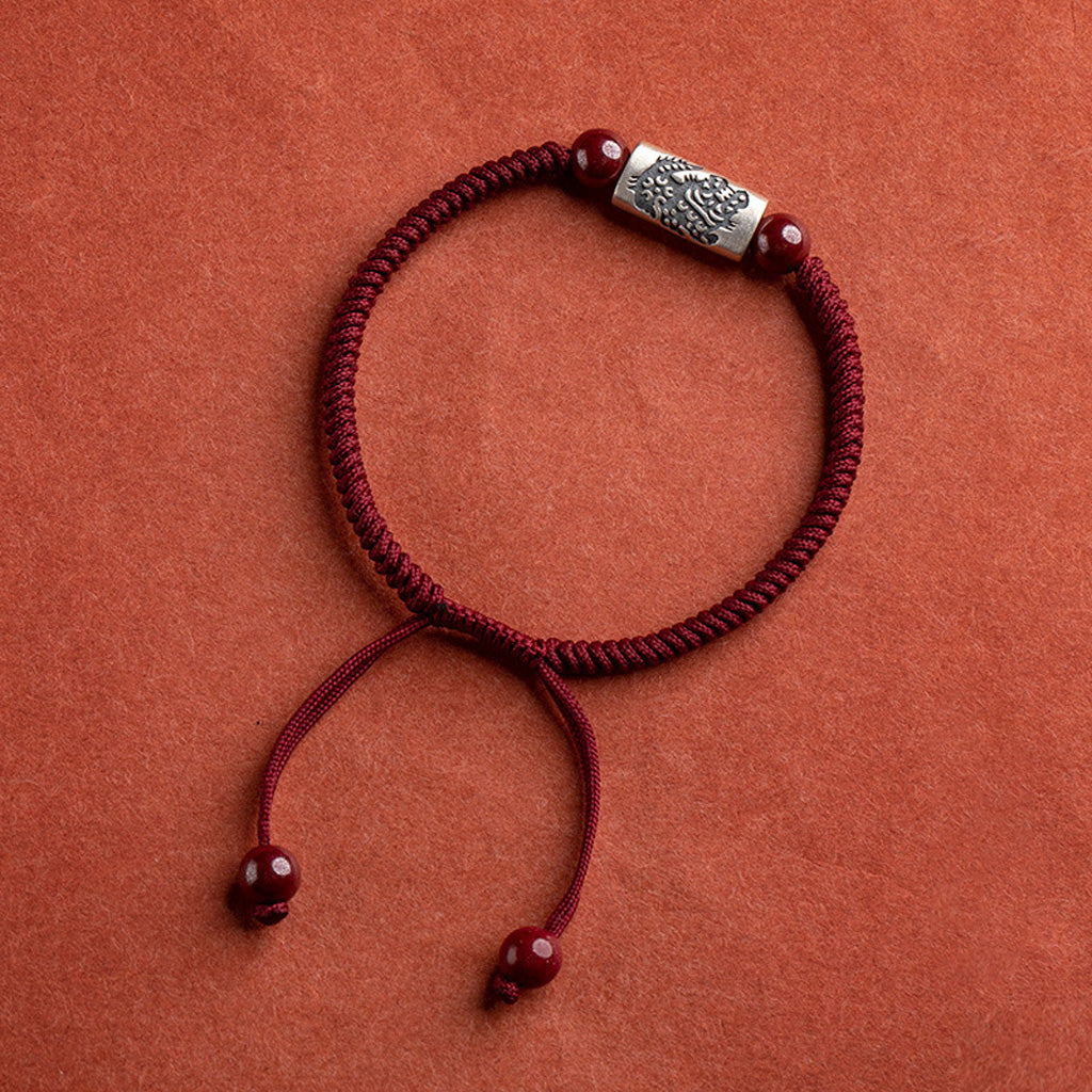 925 Silver 12 Zodiac Cinnabar Bead Handwoven Red Cord Bracelet – Protection & Blessing | Zen Ara Grove