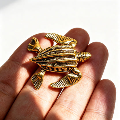 Handcrafted Brass Sea Turtle Figurine – A Symbol of Longevity and Protection | Zen Ara Grove