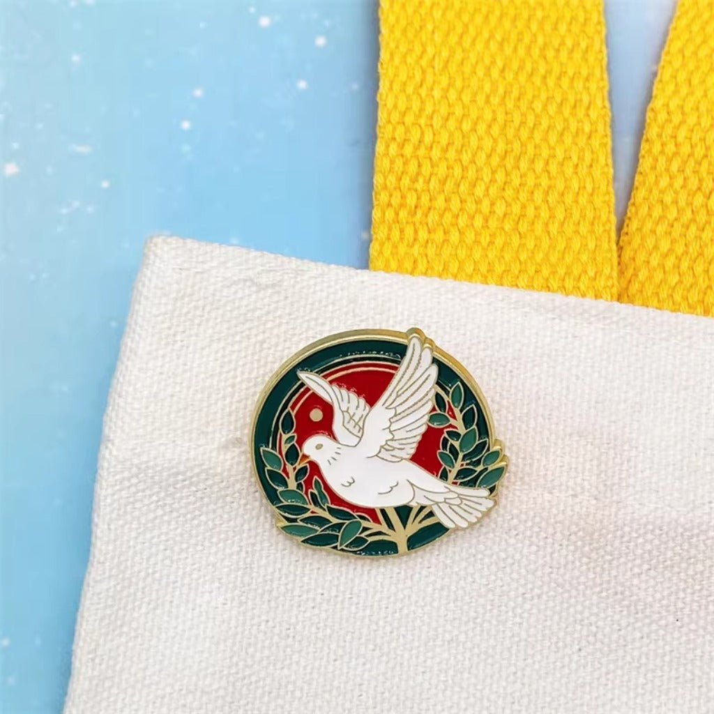 LIMITED TIME OFFER · Olive Branch Encircled Dove Brooch – Timeless Emblem of Peace and Compassion | Zen Ara Grove