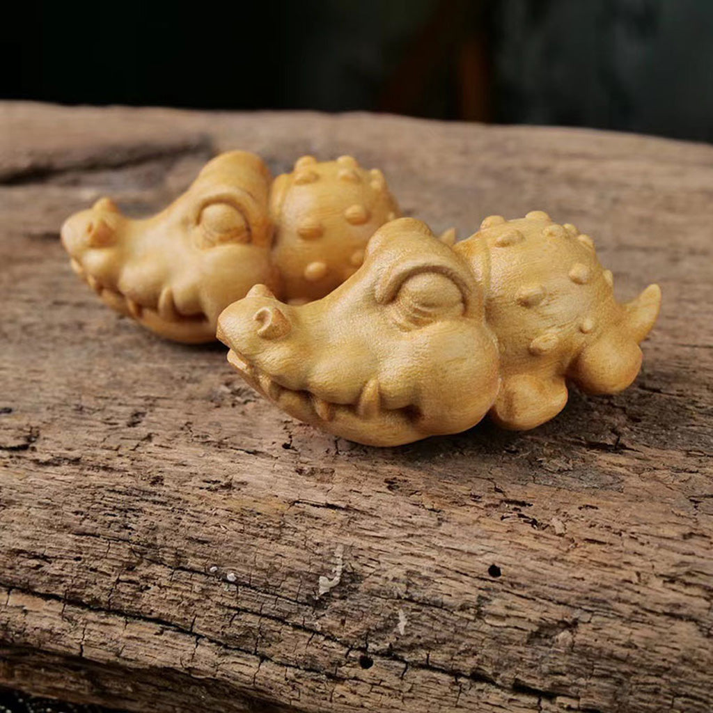 Hand-Carved Wooden Crocodile Figurine – Crafted Charm and Natural Warmth | Zen Ara Grove