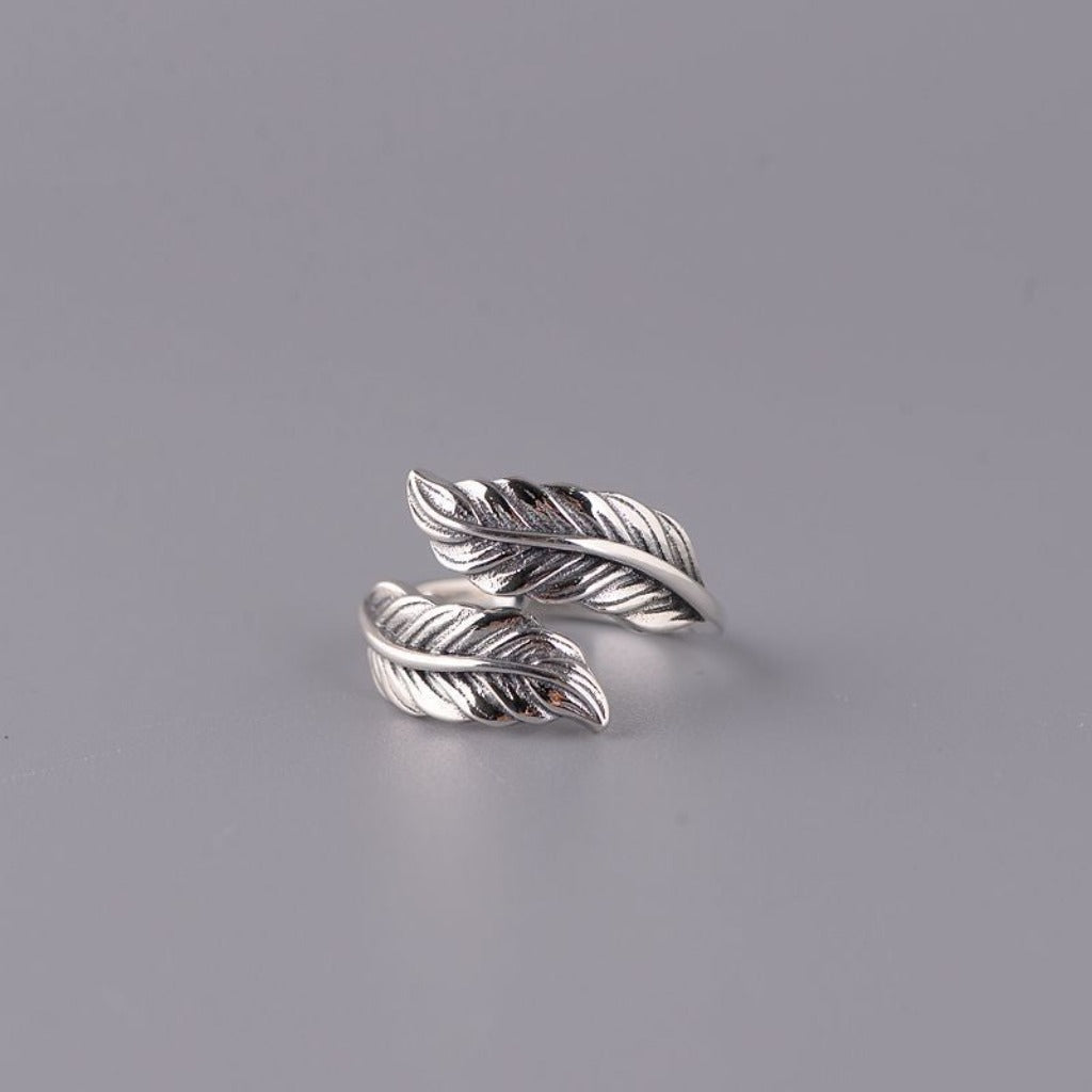 S925 Silver Zen Leaf Ring – Minimalist Mindfulness | Zen Ara Grove