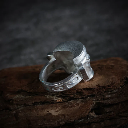 Ancient Sanxingdui Totem Ring – Pure Silver Craft | Zen Ara Grove
