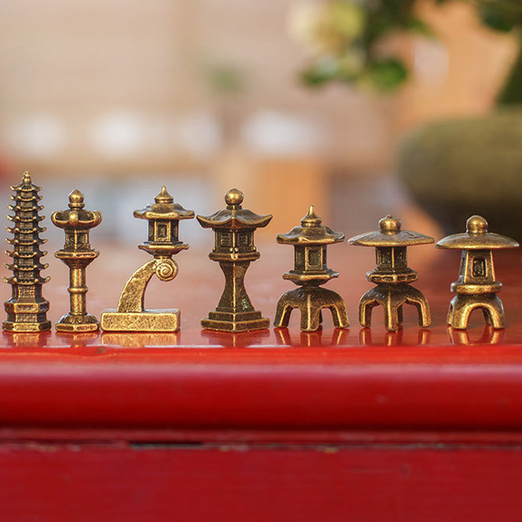 Mini Brass Stone Lantern Figurine – Symbol of Illumination and Tranquility | Zen Ara Grove