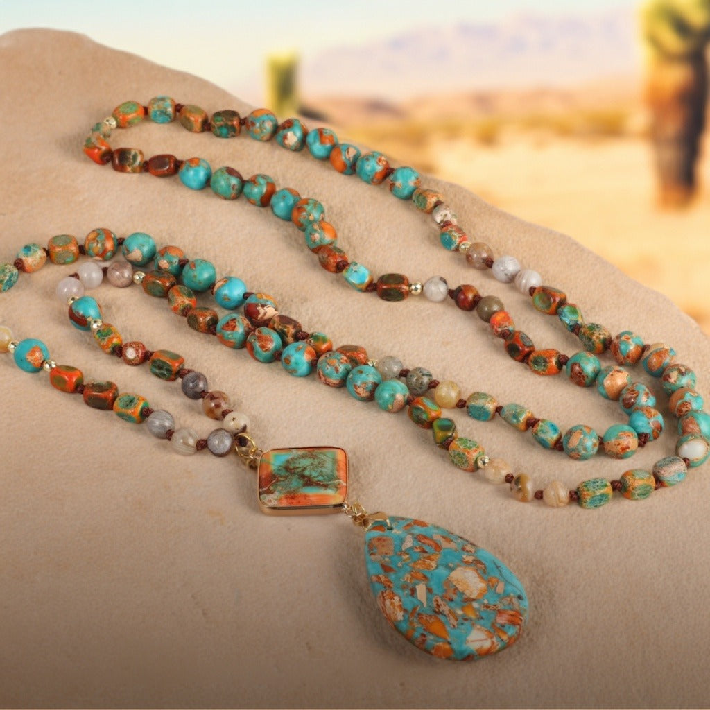 Bohemian Natural Stone Necklace – Yoga & Meditation Energy Jewelry | Zen Ara Grove