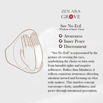 $9.99 LIMITED TIME OFFER "See No Evil" Ring – Ignore Negativity, Embrace Calm | Zen Ara Grove