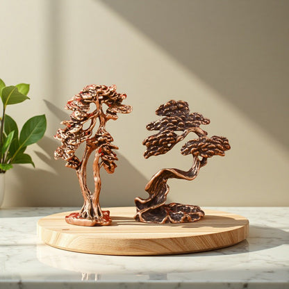 Brass Guest‑Greeting Pine Figurine – Symbol of Friendship and Enduring Vitality | Zen Ara Grove