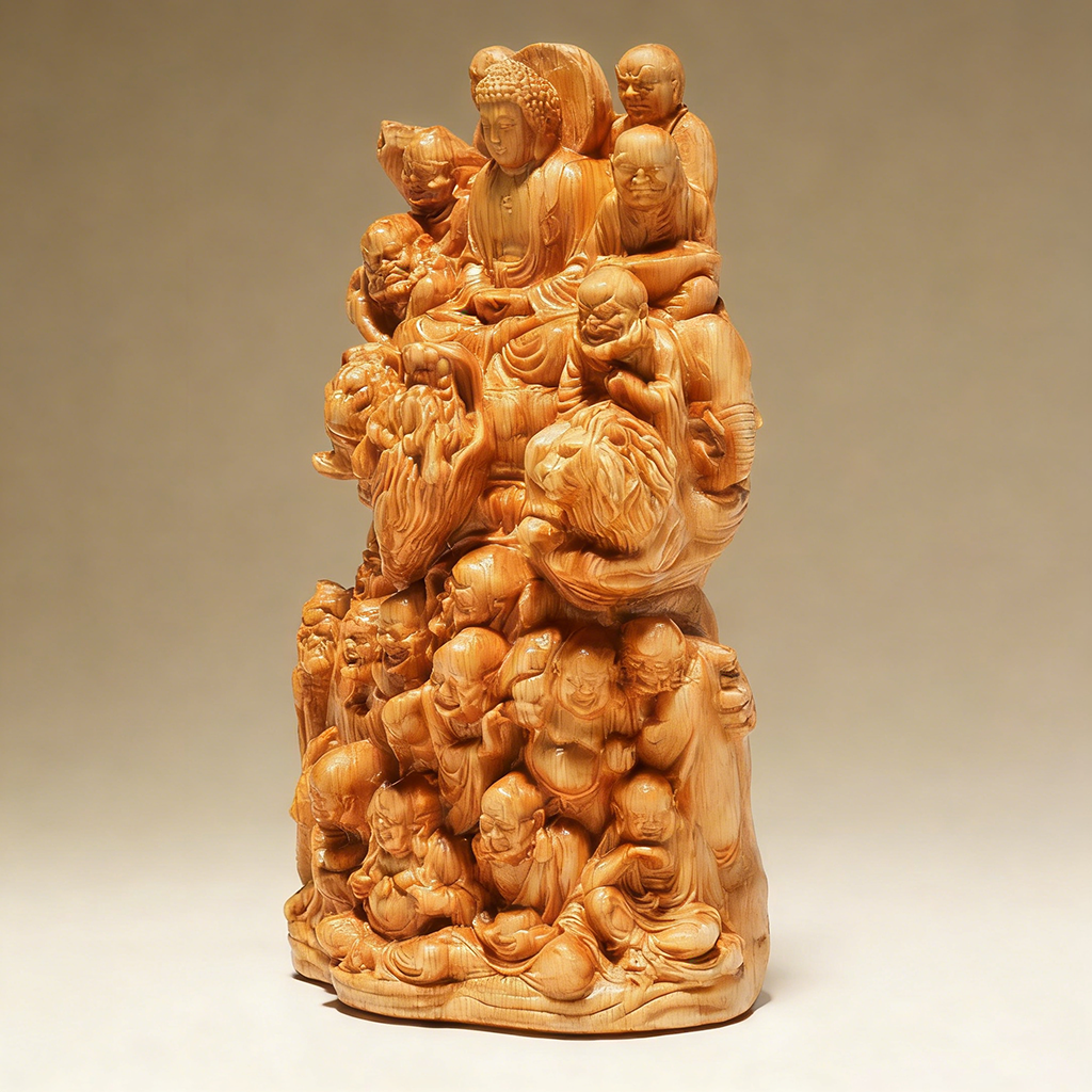 Handcrafted Eighteen Arhats Dragon and Tiger Taming Buddha Figurine – Strength & Protection | Zen Ara Grove