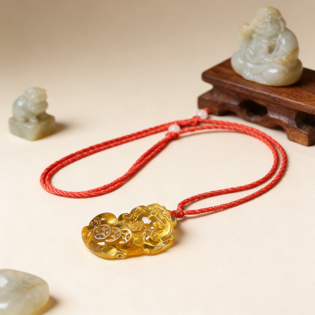 Limited Time Offer · Purple Crystal Glass Pixiu Pendant – Symbol of Blessing and Good Fortune | Zen Ara Grove