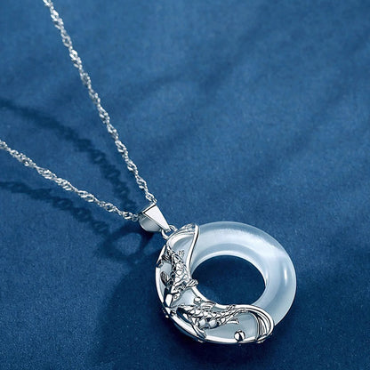Fortune Koi Jade Peace Pendant