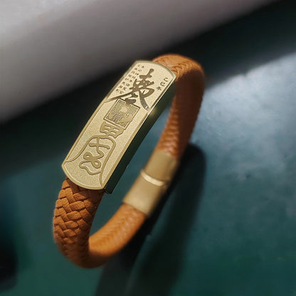 Orange Taisui Talisman Titanium Bracelet – Symbol of Protection and Courage | Zen Ara Grove