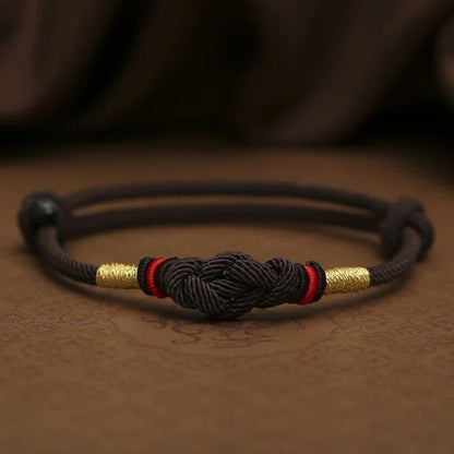 Handmade Adjustable Red Rope Bracelet Lucky Knot with Jade-like Beads – Wishing for Smooth Fortune | Zen Ara Grove