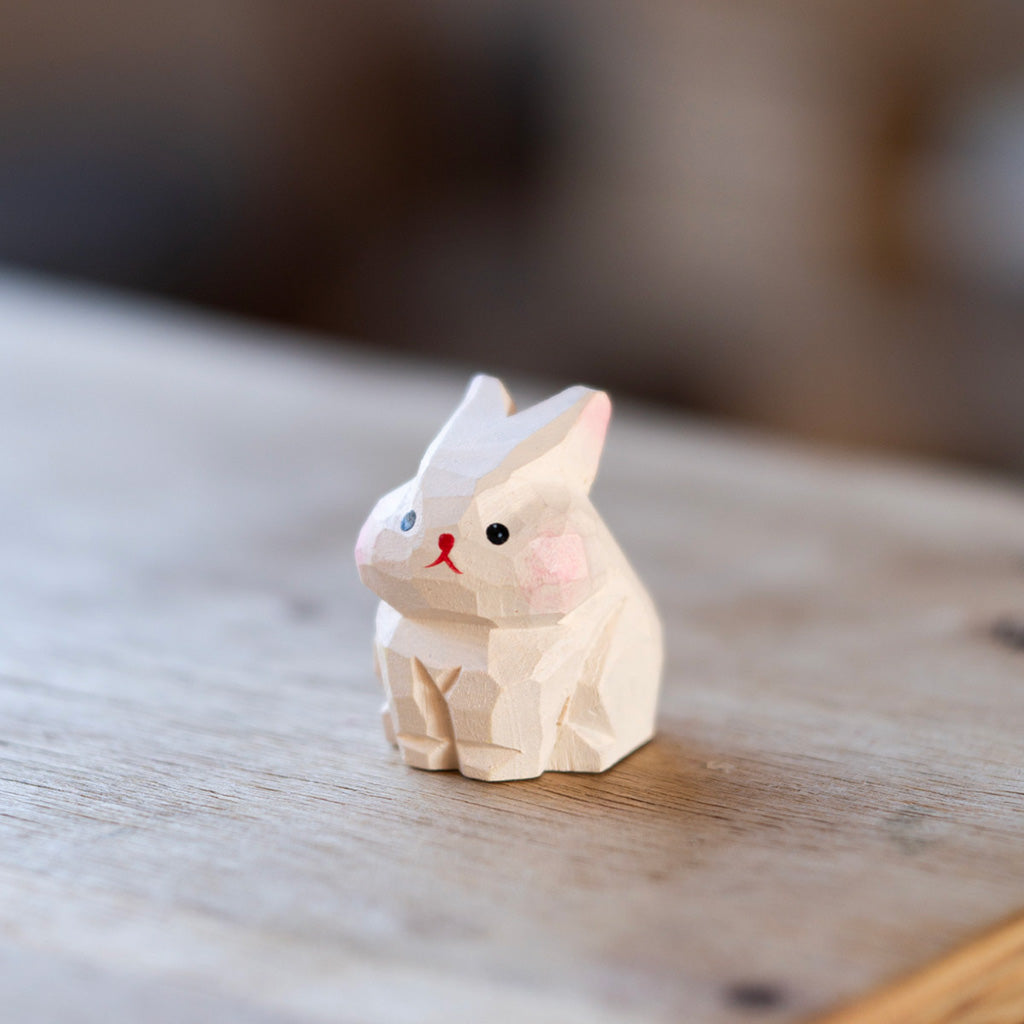 "Little White Bunny" Wooden Decor – Handcrafted Symbol of Innocence  | Zen Ara Grove