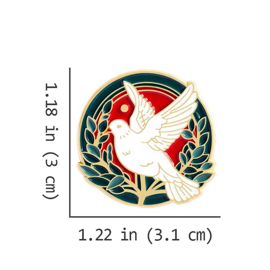 LIMITED TIME OFFER · Olive Branch Encircled Dove Brooch – Timeless Emblem of Peace and Compassion | Zen Ara Grove