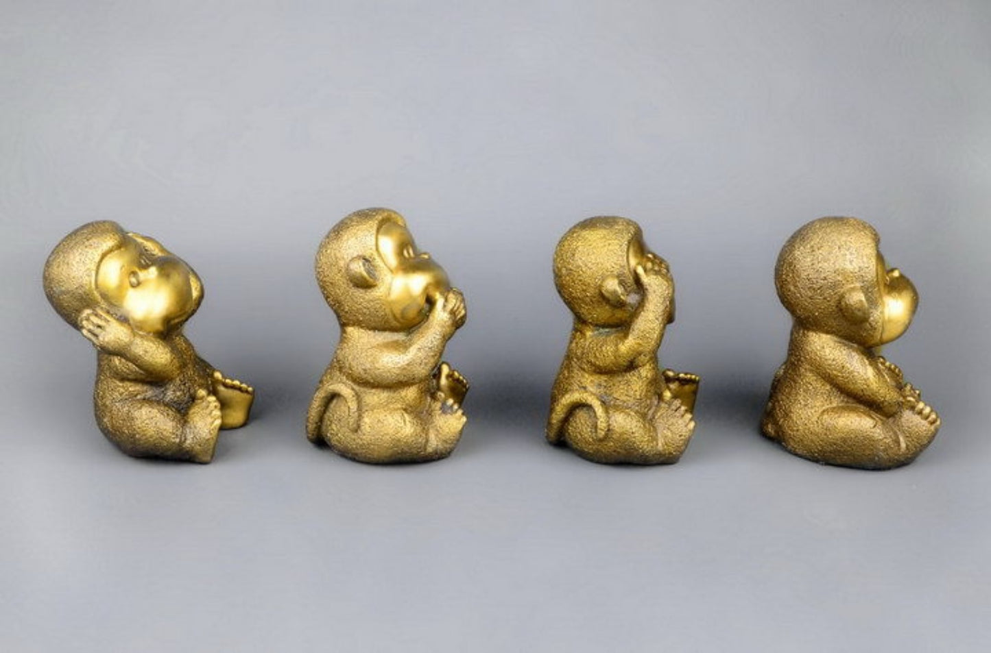 Zodiac Brass Monkey Statues – "Four-Nos" Wisdom & Mindfulness Décor | Zen Ara Grove
