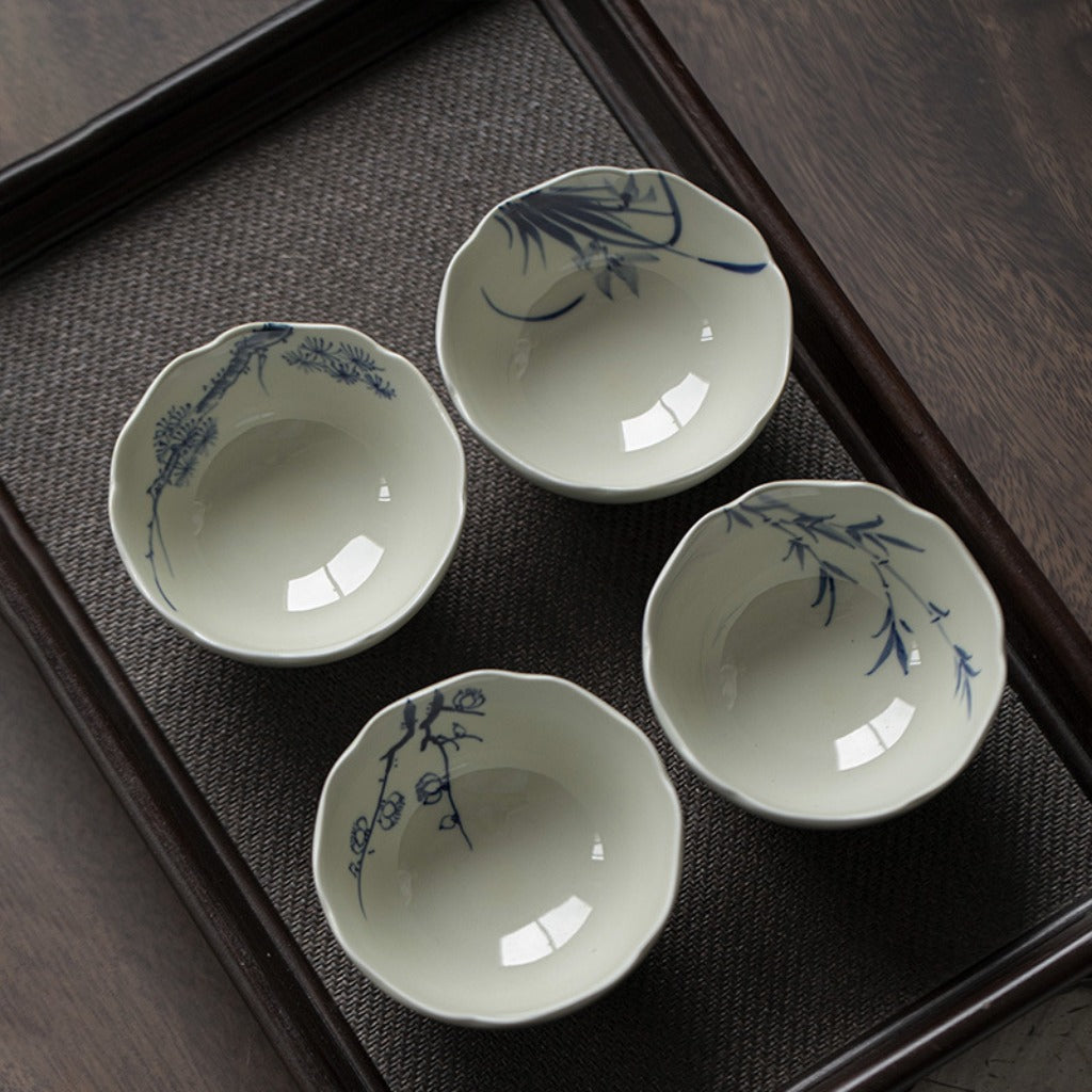 Elegant Zen Cup Featuring Four Gentle Plants | Zen Ara Grove