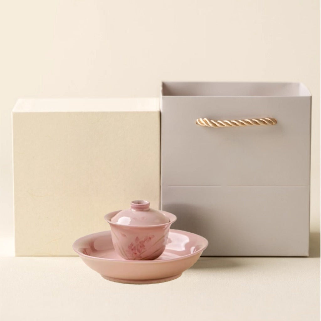 Pink Hand-Painted Magnolia Ceramic Teacup – Artistic Color Glaze Drinkware | Zen Ara Grove
