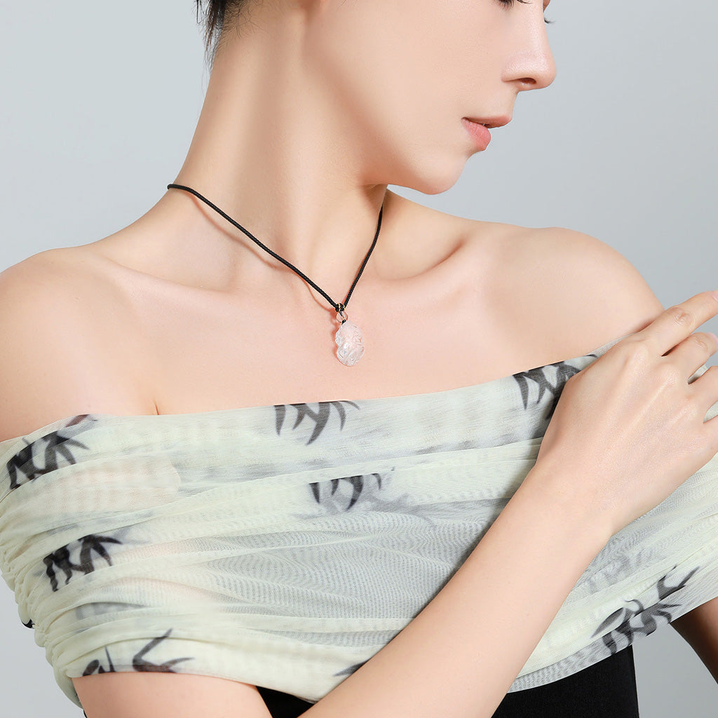 White Crystal Wealth Pi Yao Pendant – Blessing of Purity and Luck | Zen Ara Grove