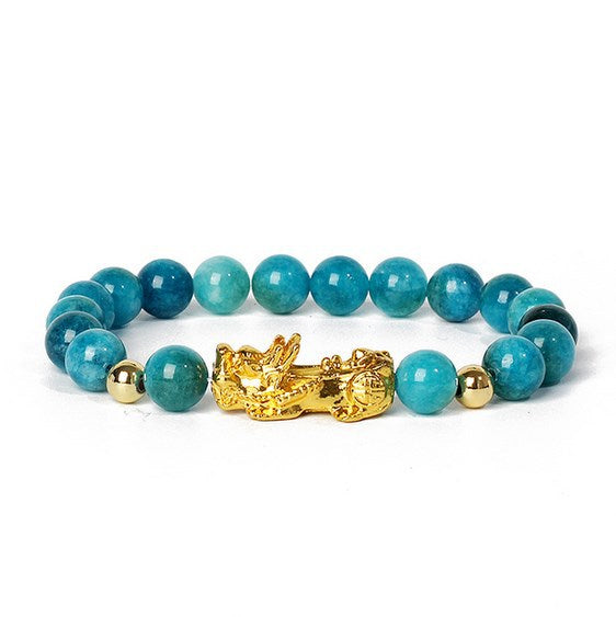 Gold Pixiu Gemstone Bracelet – Symbol of Luck and Positive Energy | Zen Ara Grove