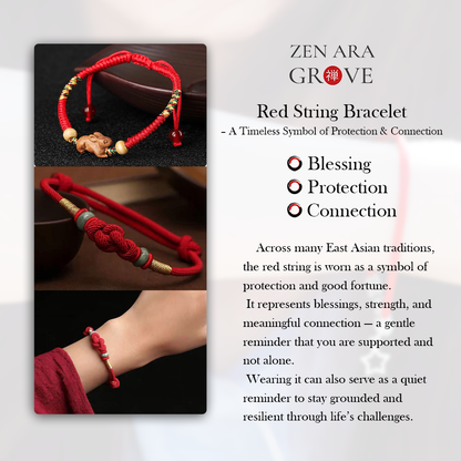 DIY Handwoven Red Cord Bracelet with Gold-Tone Fortune Bead – Make Your Own Lucky Charm | Zen Ara Grove
