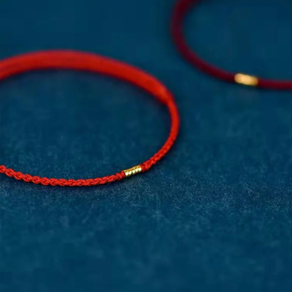 Fully Square Knot Woven Rope with Bead Accents Adjustable Fit – Four-Fold Harmony and Prosperity | Zen Ara Grove