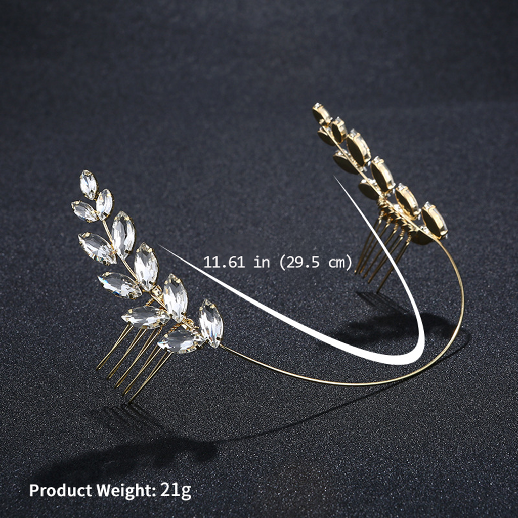 Rhinestone Olive Leaf Hair Accessory – Elegant Symbol of Peace | Zen Ara Grove