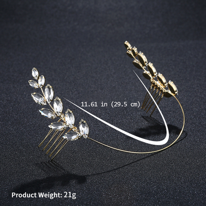 Rhinestone Olive Leaf Hair Accessory – Elegant Symbol of Peace | Zen Ara Grove