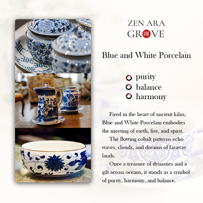 Handmade DIY Blue and White Porcelain Mosaic Ceramic Painting | Zen Ara Grove