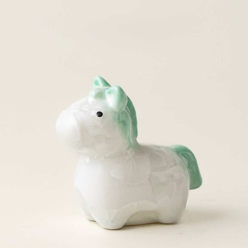 Ceramic Horse Figurine with Gradient Purple Crystalline Glaze – Artistic Shine and Serenity | Zen Ara Grove