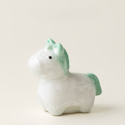 Ceramic Horse Figurine with Gradient Purple Crystalline Glaze – Artistic Shine and Serenity | Zen Ara Grove