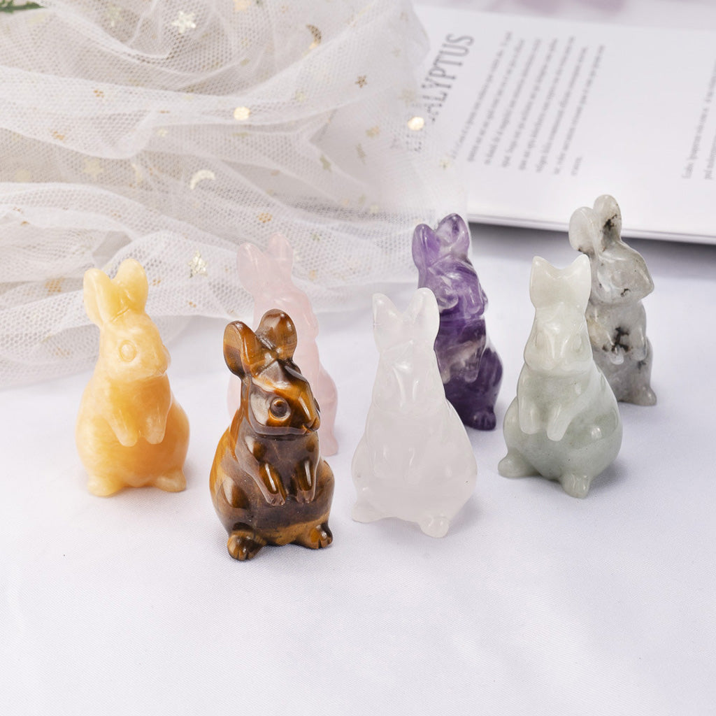 Hand‑Carved Natural Crystal Bunny – Brings Calm Energy and Joy | Zen Ara Grove