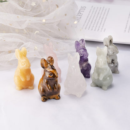Hand‑Carved Natural Crystal Bunny – Brings Calm Energy and Joy | Zen Ara Grove