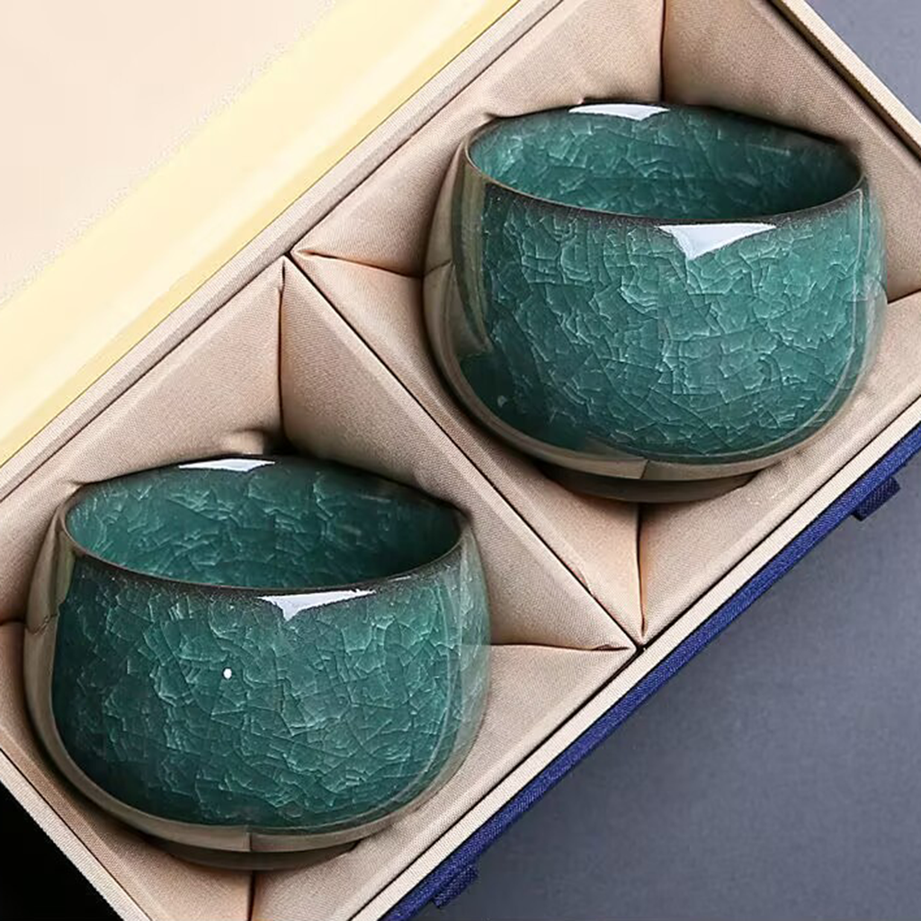 Handcrafted Ceramic Teacup with Unique Ice Crack Pattern | Zen Ara Grove