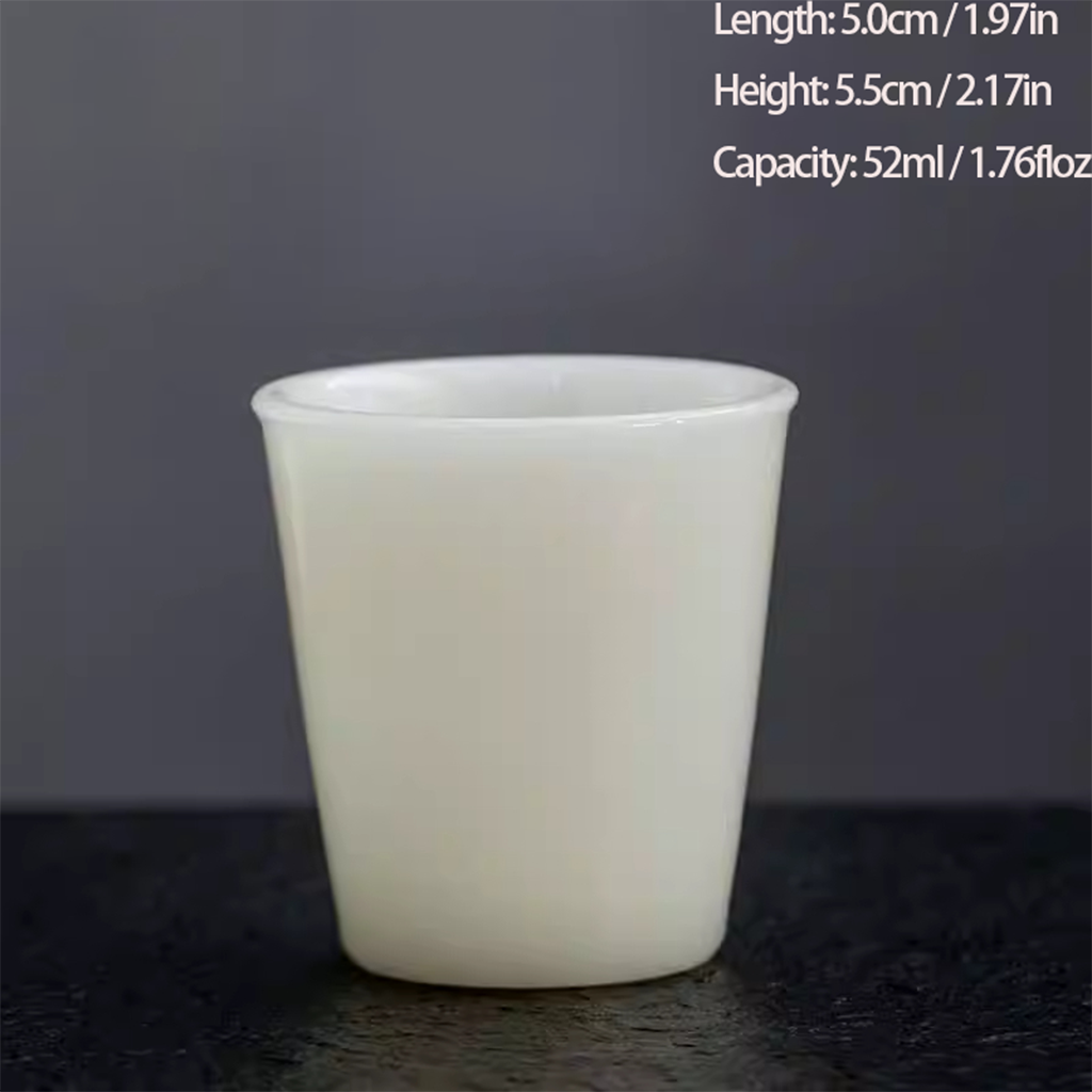 Ice Jade Glaze Porcelain Teacup – Smooth Sheep Fat Luster | Zen Ara Grove