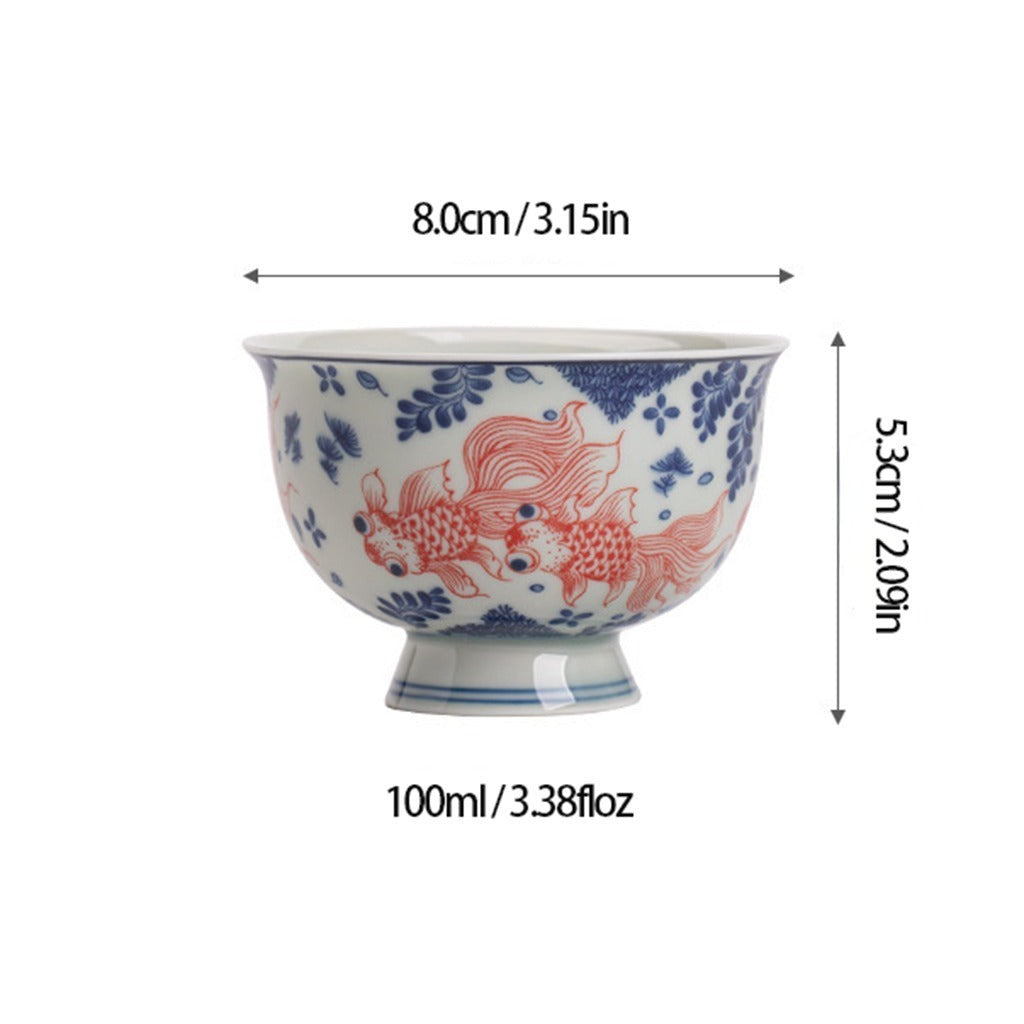 Antique-Style Celadon Blue-and-White Single Cup – Handcrafted Ceramic Tea Ware | Zen Ara Grove