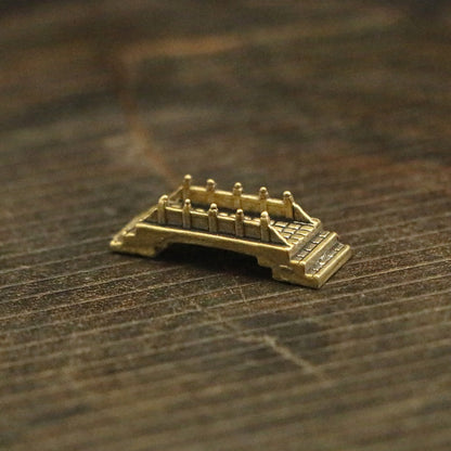 Mini Brass Figurine Set – Saluting Buddha, Luoyang Bridge Scene, Little Monk & Fishing Old Man | Zen Ara Grove