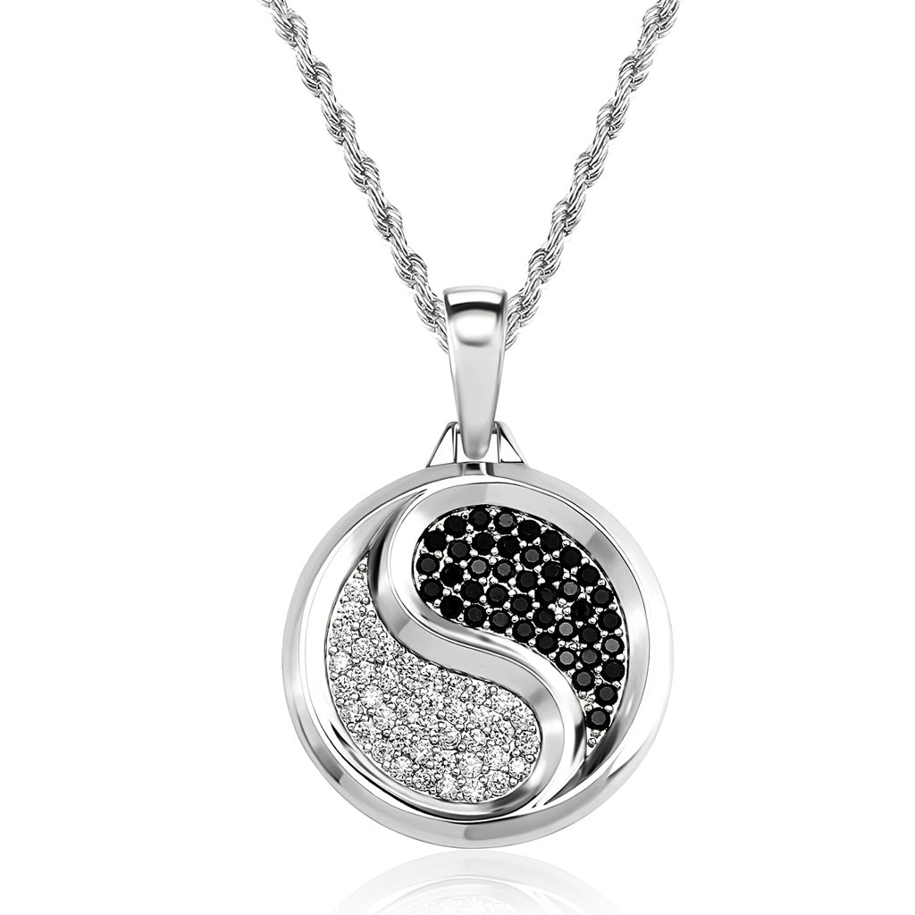 Tai Chi Yin-Yang Diamond Pendant Necklace – Balance & Protection | Zen Ara Grove