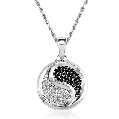 Tai Chi Yin-Yang Diamond Pendant Necklace – Balance & Protection | Zen Ara Grove