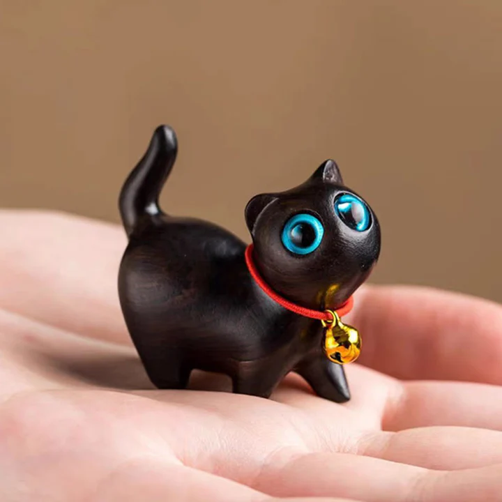 Green Sandalwood Small Leaf Red Sandalwood Cute Cat Animals Soothing Peace Decoration