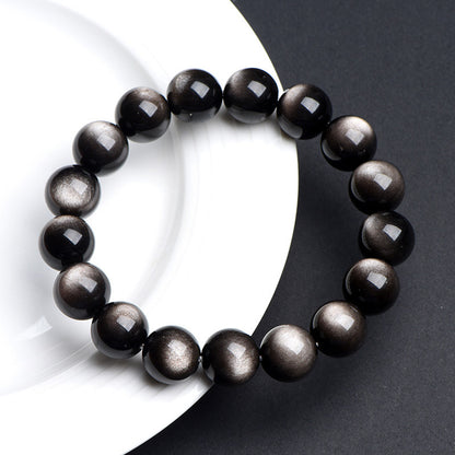 Golden & Silver Obsidian Bracelet – Confidence, Balance, and Craftsmanship | Zen Ara Grove