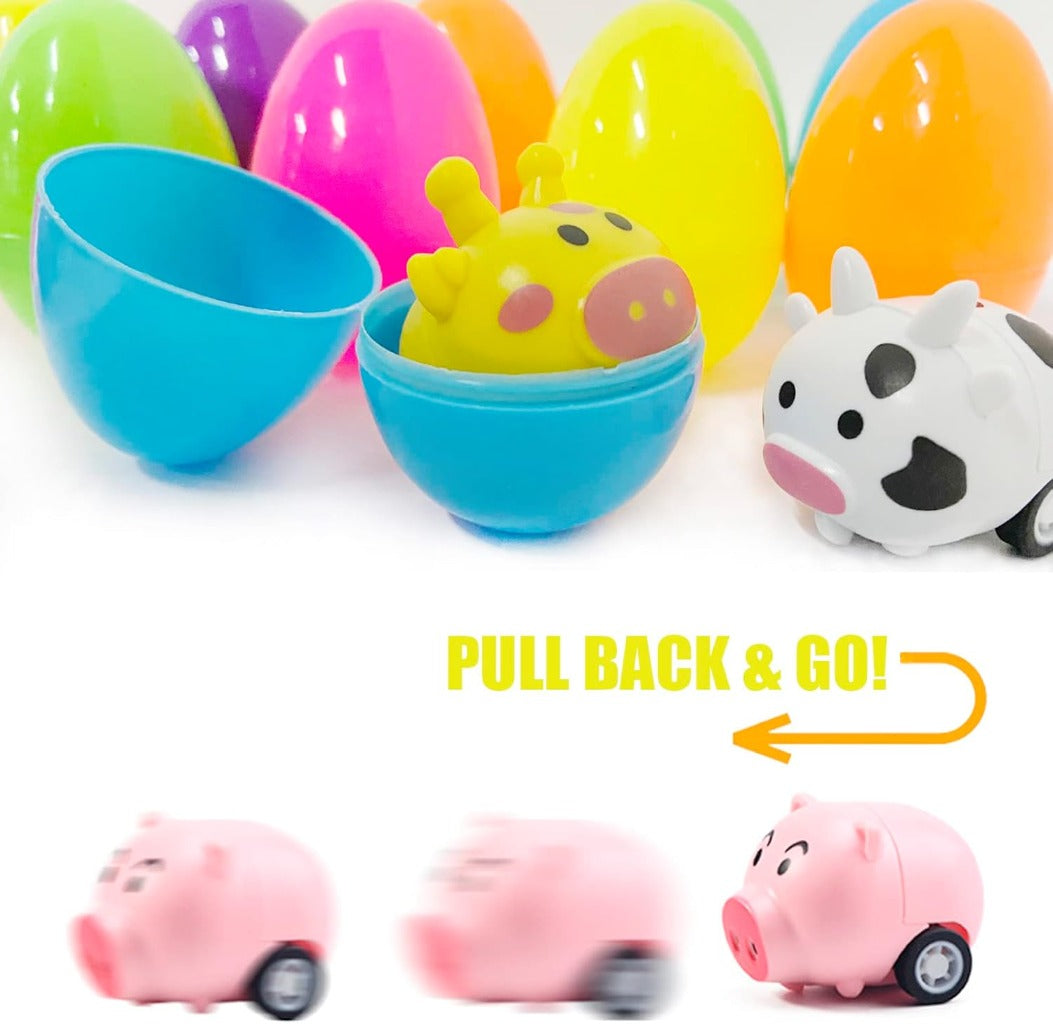 Easter Surprise Egg Animal Pull‑Back Car Toy Set – Fun Blind Box Gifts for Children | Zen Ara Grove
