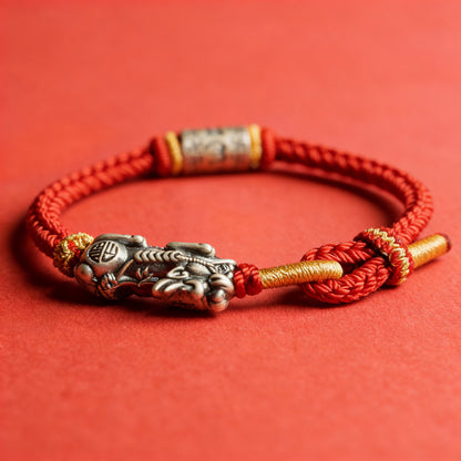 S925 Pixiu Red Rope Bracelet — Meaning of Prosperity | Zen Ara Grove