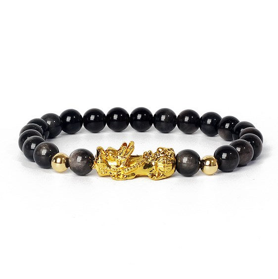 Gold Pixiu Gemstone Bracelet – Symbol of Luck and Positive Energy | Zen Ara Grove