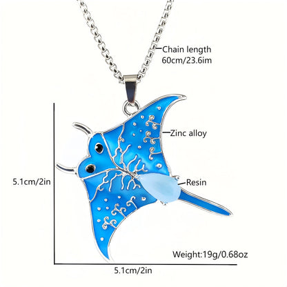 Night Glow Manta Ray Necklace – Calm Strength of the Sea | Zen Ara Grove