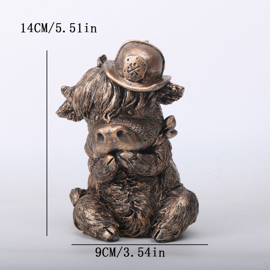 Western-Style Resin Highland Cows – "See No Evil, Hear No Evil, Speak No Evil"Home Decor | Zen Ara Grove