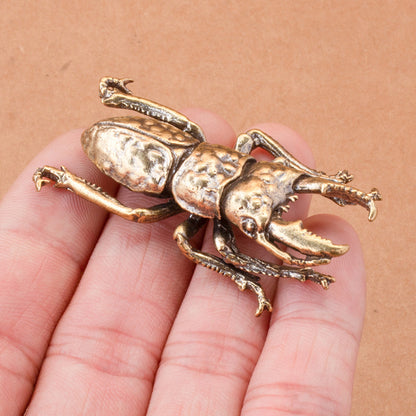Solid Brass Rhinoceros Beetle & Hercules Beetle Figurines – Vintage Insect Sculpture Collection | Zen Ara Grove